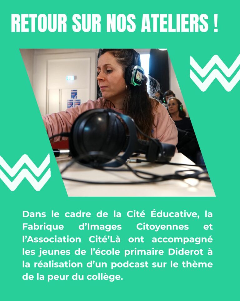 Dans le cadre de la Cité Éducative, la Fabrique d’Images Citoyennes et l’Association Cité’Là ont accompagné les jeunes de l’école primaire Diderot à la réalisation d’un podcast. Au programme jeux(1)